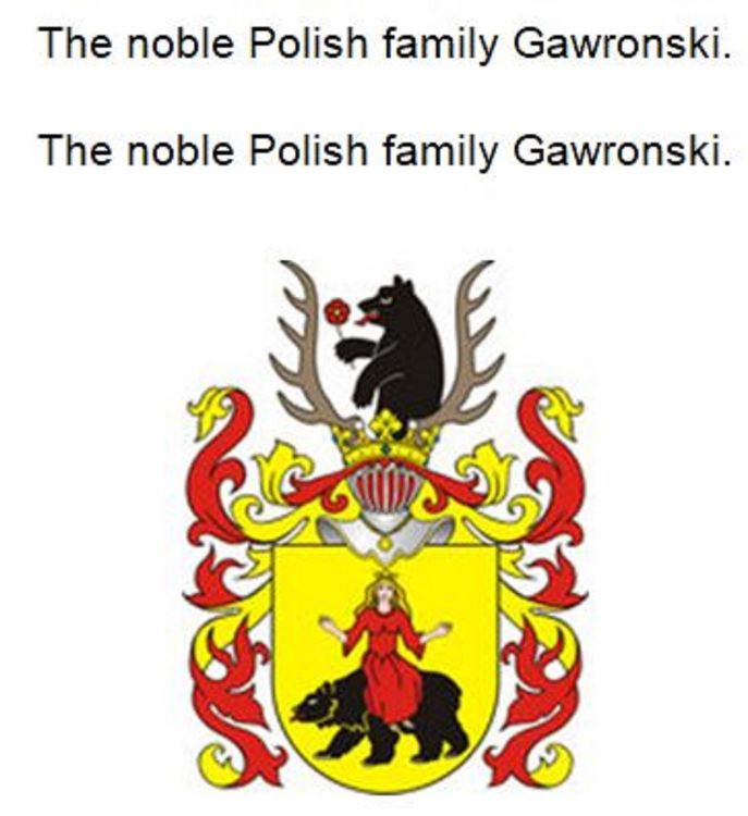Produktbild: The noble Polish family Gawronski. Die adlige polnische Familie Gawronski.