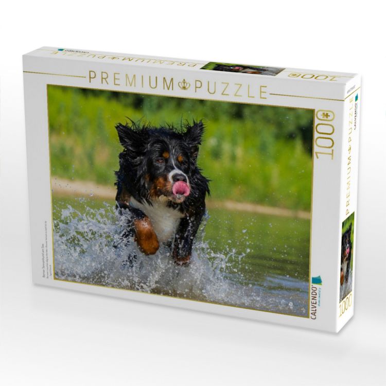 Produktbild: CALVENDO Puzzle Berner Sennenhund am See | 1000 Teile Lege-Gr&ouml;&szlig;e 64x48cm Foto-Puzzle f&uuml;r gl&uuml;ckliche Stunden