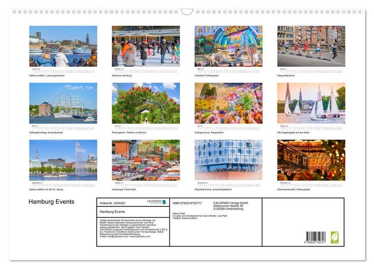 Produktbild: Hamburg Events (Wandkalender 2027 DIN A2 quer), CALVENDO Monatskalender