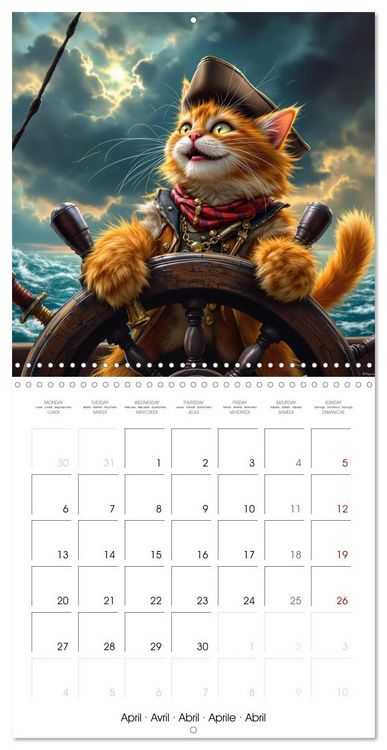Produktbild: Pirate Cats (Wall Calendar 2026 12 &times; 12 Inch) CALVENDO 12 Month Wall Calendar