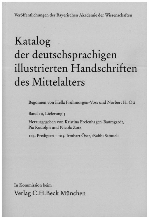 Produktbild: Katalog der deutschsprachigen illustrierten Handschriften des Mittelalters Band 10, Lfg. 3