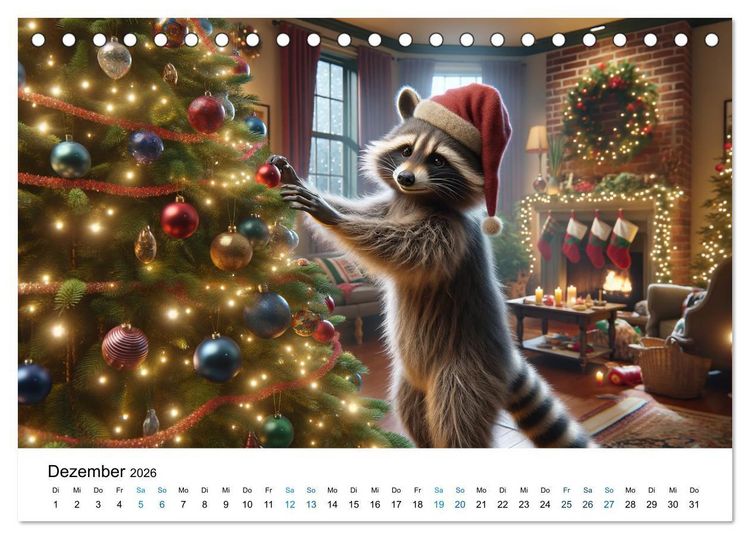 Produktbild: Lustige Waschb&auml;ren (Tischkalender 2026 DIN A5 quer), CALVENDO Monatskalender