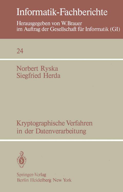 Produktbild: Kryptographische Verfahren in der Datenverarbeitung