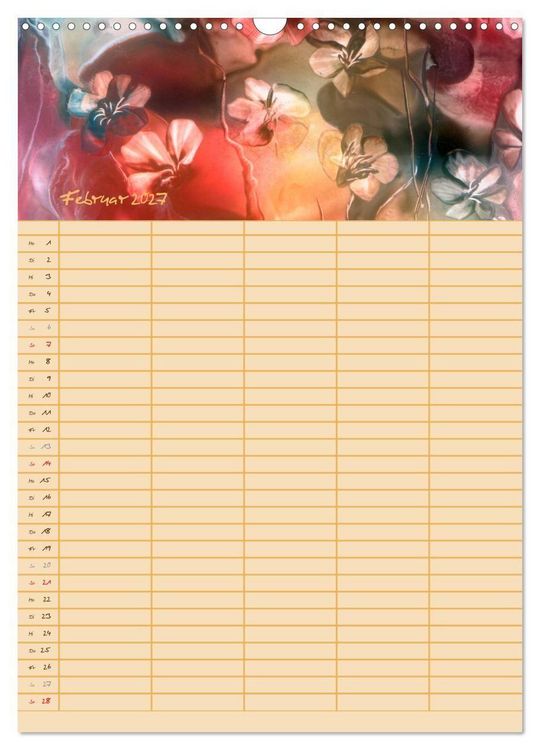 Produktbild: Bl&uuml;tenzauber - Familienplaner 2027 (Wandkalender 2027 DIN A3 hoch), CALVENDO Monatskalender