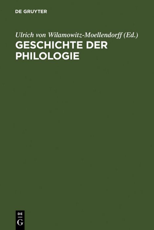 Produktbild: Geschichte der Philologie
