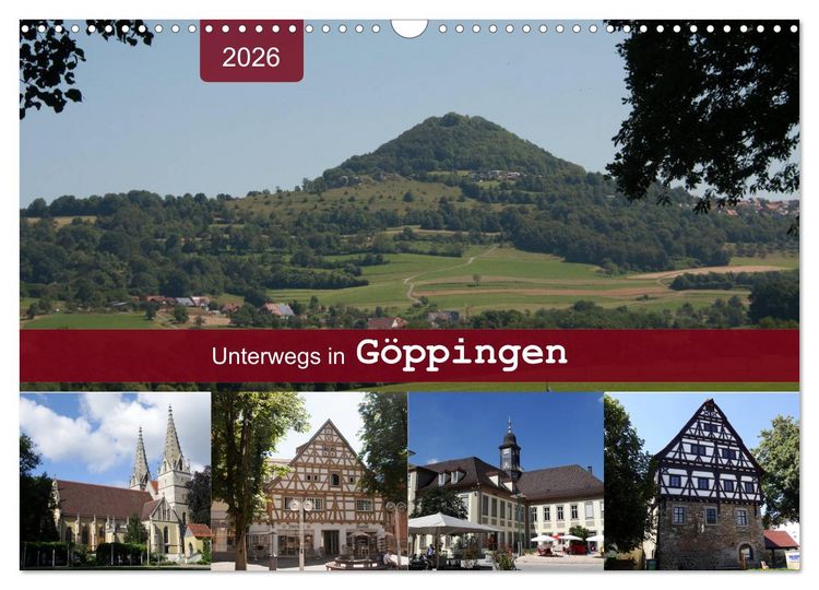 Produktbild: Unterwegs in G&ouml;ppingen (Wandkalender 2026 DIN A3 quer), CALVENDO Monatskalender