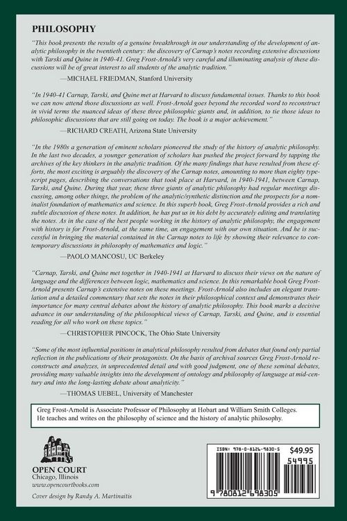 Produktbild: Carnap, Tarski, and Quine at Harvard
