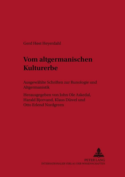 Produktbild: Vom altgermanischen Kulturerbe
