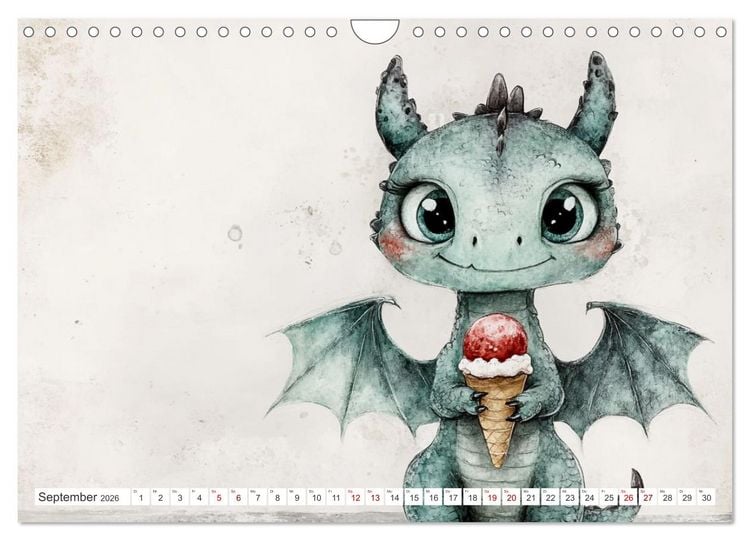Produktbild: Dinozauber &ndash; Wenn Urzeitbewohner zu Freunden werden (Wandkalender 2026 DIN A4 quer), CALVENDO Monatskalender