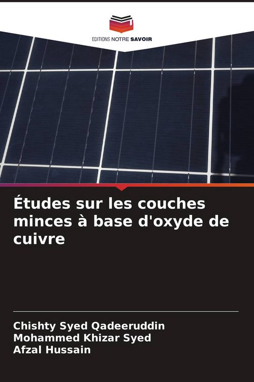 Produktbild: &Eacute;tudes sur les couches minces &agrave; base d'oxyde de cuivre