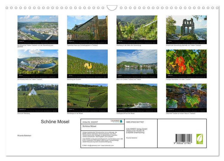 Produktbild: Sch&ouml;ne Mosel (Wandkalender 2026 DIN A3 quer), CALVENDO Monatskalender