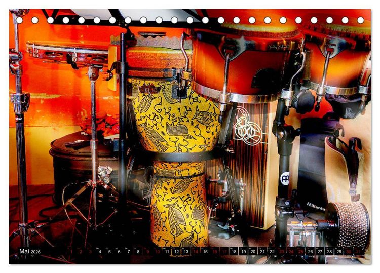 Produktbild: Percussion - Rhythmus im Blut (Tischkalender 2026 DIN A5 quer), CALVENDO Monatskalender