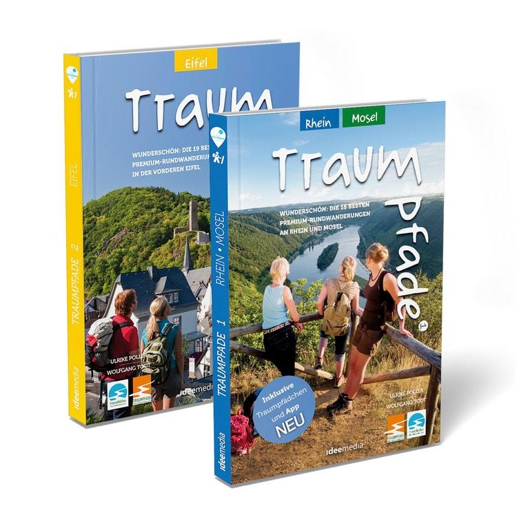 Produktbild: Traumpfade & Traumpf&auml;dchen Geschenk-Set. Zwei B&auml;nde mit 41 Top-Touren an Rhein, Mosel und in der Eifel. Detail-Karten, GPS-Daten und H&ouml;henprofile.