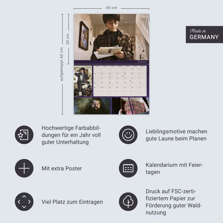 Produktbild: Harry Potter Broschur XL Kalender 2027