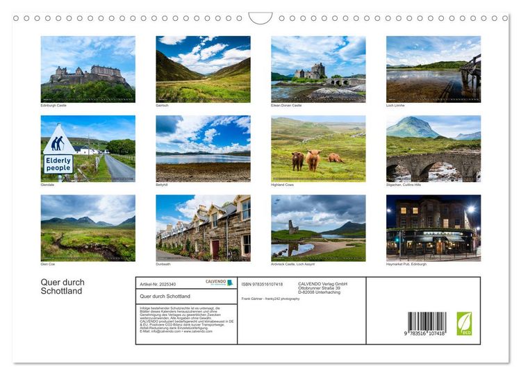 Produktbild: Quer durch Schottland (Wandkalender 2026 DIN A3 quer), CALVENDO Monatskalender