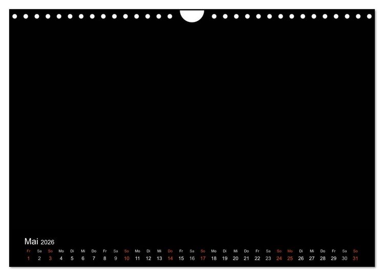 Produktbild: Bastelkalender - Schwarz (Wandkalender 2026 DIN A4 quer), CALVENDO Monatskalender