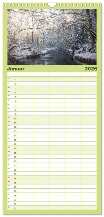 Produktbild: Familienplaner 2026 - Magischer Harzwald mit 5 Spalten (Wandkalender, 21 x 45 cm) CALVENDO