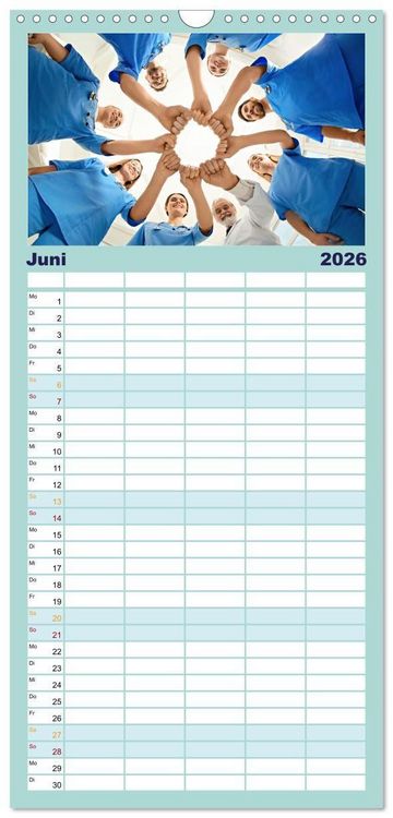 Produktbild: Familienplaner 2026 - Im Dienst der Gesundheit - Krankenpflege mit 5 Spalten (Wandkalender, 21 x 45 cm) CALVENDO
