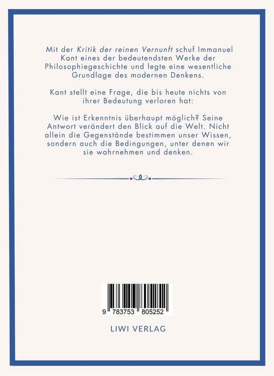 Produktbild: Immanuel Kant: Kritik der reinen Vernunft. Neuausgabe