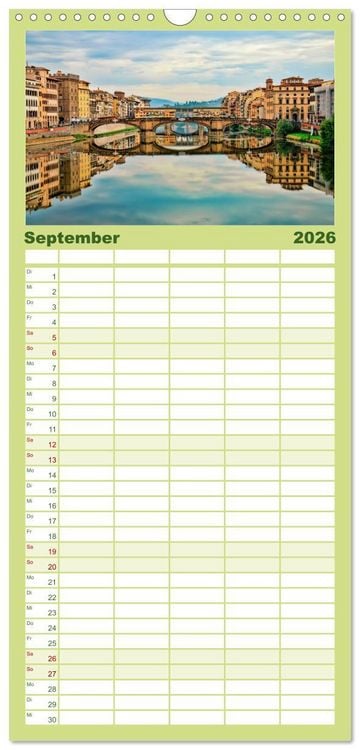 Produktbild: Familienplaner 2026 - Florenz - Sch&ouml;nheit in der Toskana mit 5 Spalten (Wandkalender, 21 x 45 cm) CALVENDO