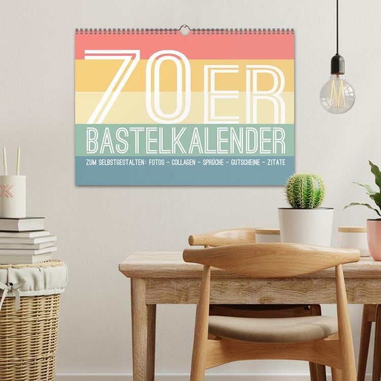 Produktbild: 70er Jahre Bastelkalender - DIY Kreativ-Kalender zum Selbstgestalten (Wandkalender 2026 DIN A3 quer), CALVENDO Monatskalender