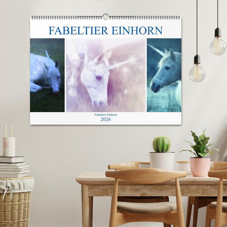 Produktbild: Fabeltier Einhorn (Wandkalender 2026 DIN A2 quer), CALVENDO Monatskalender