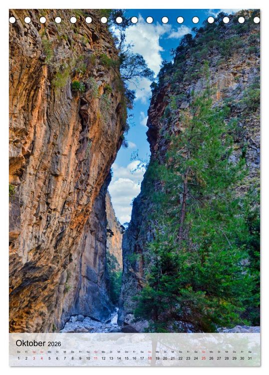 Produktbild: Naturerlebnis Samaria Schlucht auf Kreta (Tischkalender 2026 DIN A5 hoch), CALVENDO Monatskalender