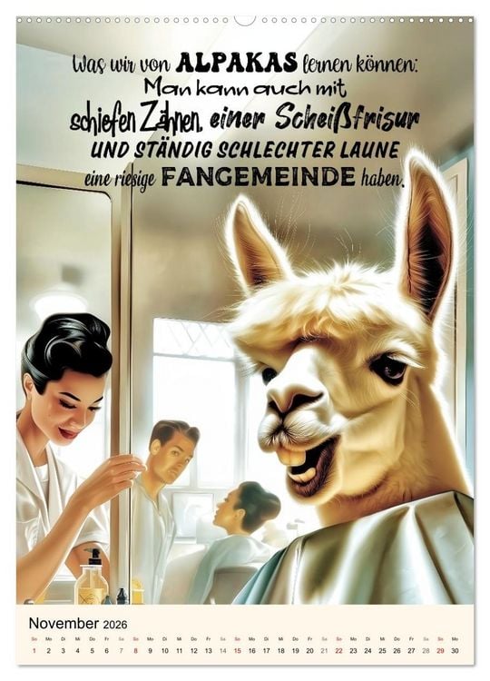 Produktbild: Friseurspr&uuml;che, Spa&szlig; rund um Frisuren, Kamm und Schere (hochwertiger Premium Wandkalender 2026 DIN A2 hoch), Kunstdruck in Hochglanz