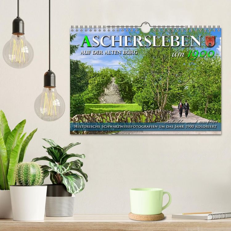 Produktbild: Aschersleben um 1900 &ndash; Auf der alten Burg - Kolorierte Schwarzwei&szlig;fotos (Wandkalender 2027 DIN A4 quer), CALVENDO Monatskalender