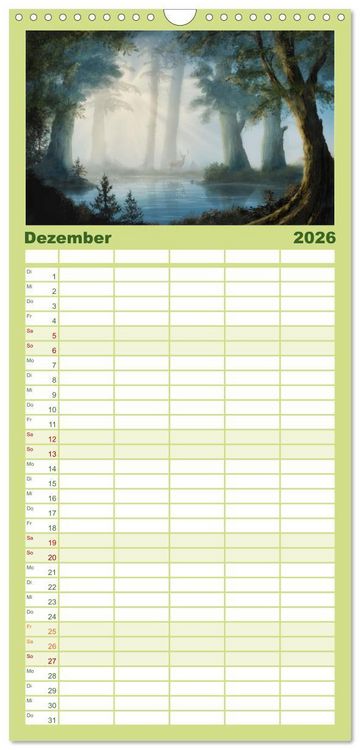 Produktbild: Familienplaner 2026 - Geheimnisse des alten Waldes mit 5 Spalten (Wandkalender, 21 x 45 cm) CALVENDO