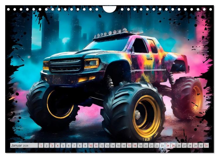 Produktbild: Coole KI-generierte OFF-ROAD-WAGEN (Wandkalender 2026 DIN A4 quer), CALVENDO Monatskalender