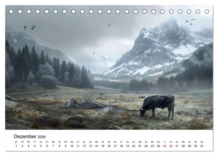Produktbild: Weidengl&uuml;ck: Ein Jahr unter K&uuml;hen (Tischkalender 2026 DIN A5 quer), CALVENDO Monatskalender