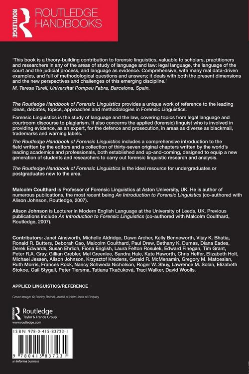 Produktbild: The Routledge Handbook of Forensic Linguistics
