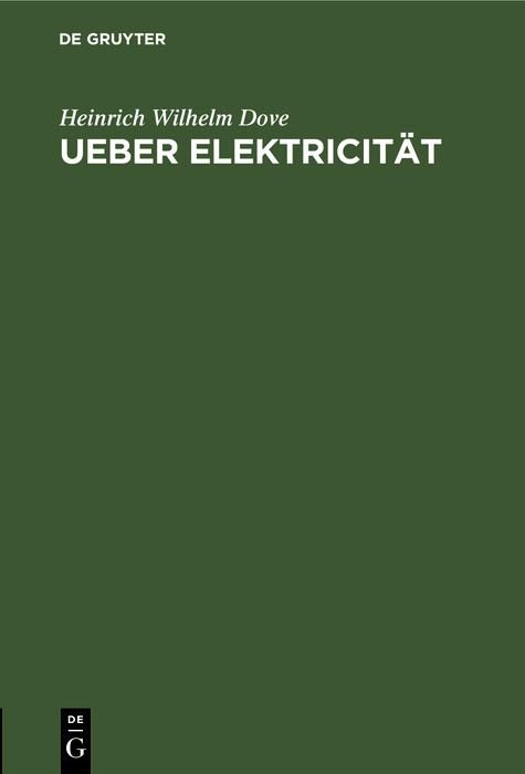 Produktbild: Ueber Elektricit&auml;t
