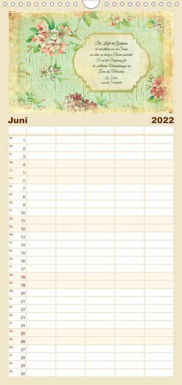 Produktbild: Poetische Romantik - Familienplaner hoch (Wandkalender 2022 , 21 cm x 45 cm, hoch)