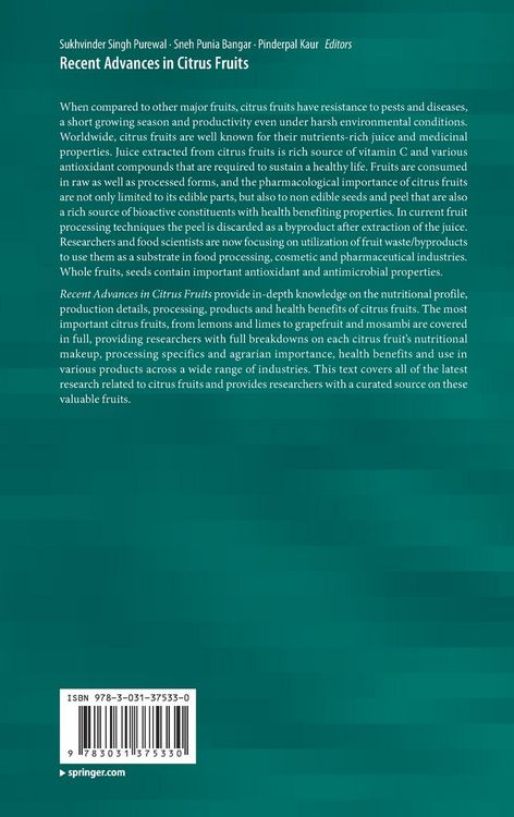 Produktbild: Recent Advances in Citrus Fruits