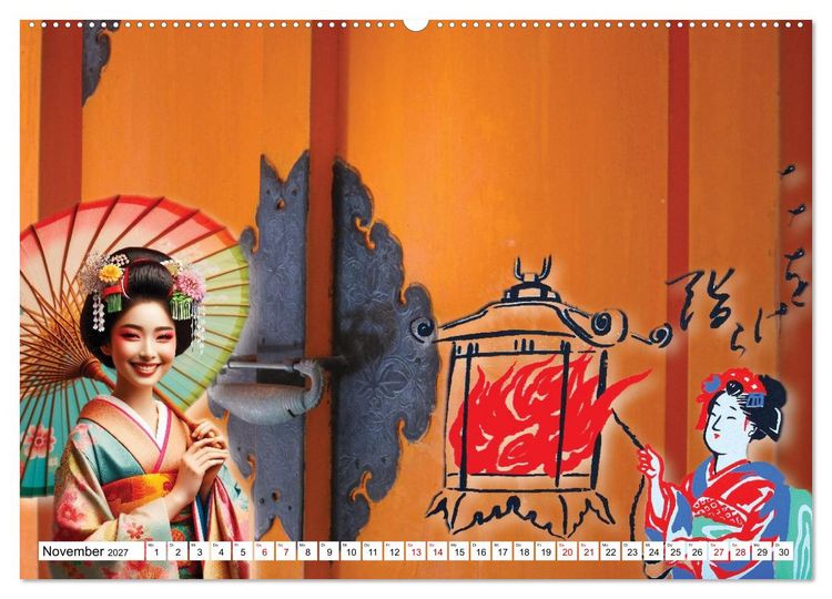 Produktbild: Farbenfrohes Japan (hochwertiger Premium Wandkalender 2027 DIN A2 quer), Kunstdruck in Hochglanz