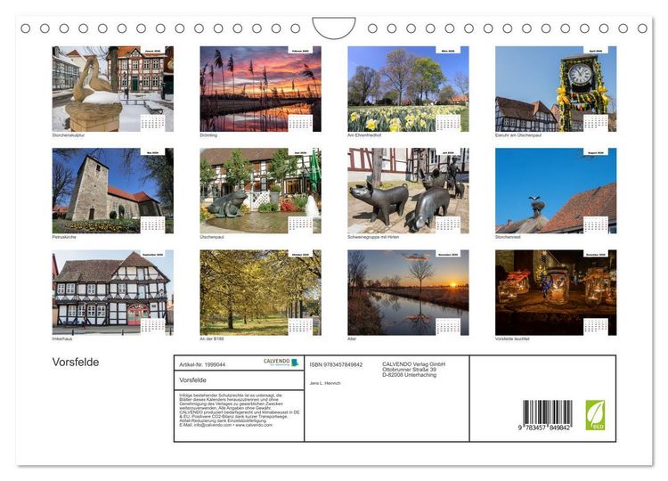 Produktbild: Vorsfelde (Wandkalender 2026 DIN A4 quer), CALVENDO Monatskalender