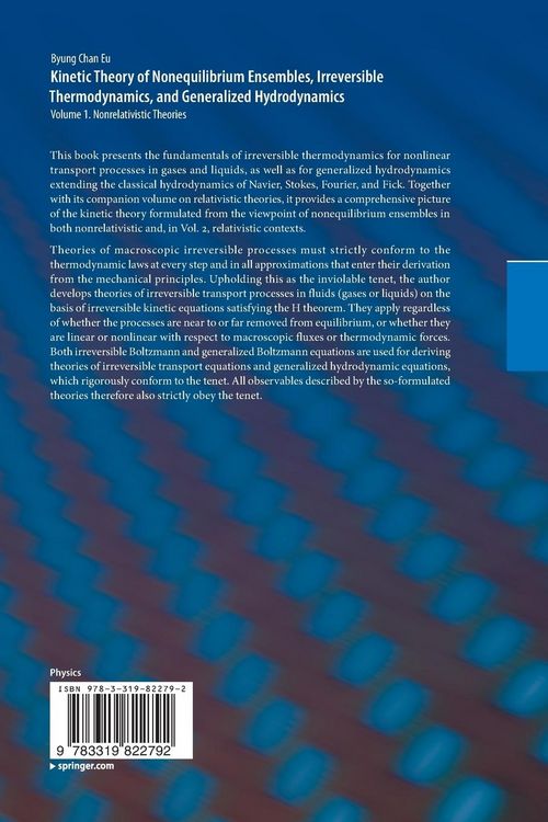 Produktbild: Kinetic Theory of Nonequilibrium Ensembles, Irreversible Thermodynamics, and Generalized Hydrodynamics