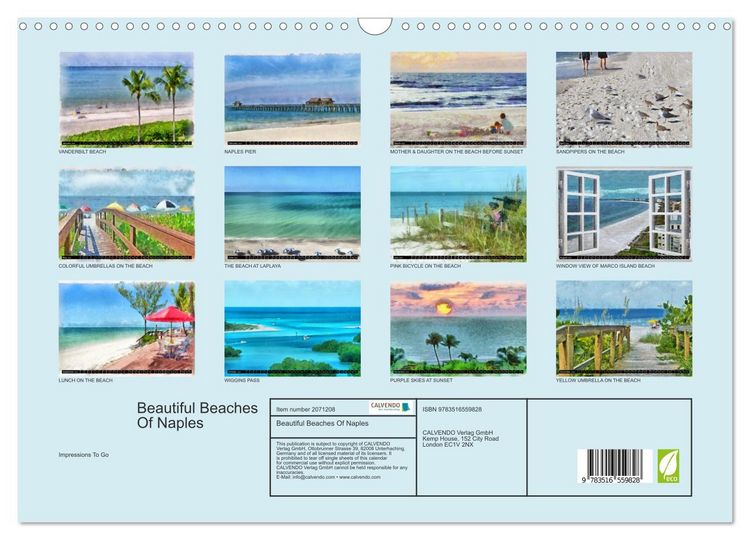 Produktbild: Beautiful Beaches Of Naples (Wall Calendar 2026 DIN A3 landscape), CALVENDO 12 Month Wall Calendar
