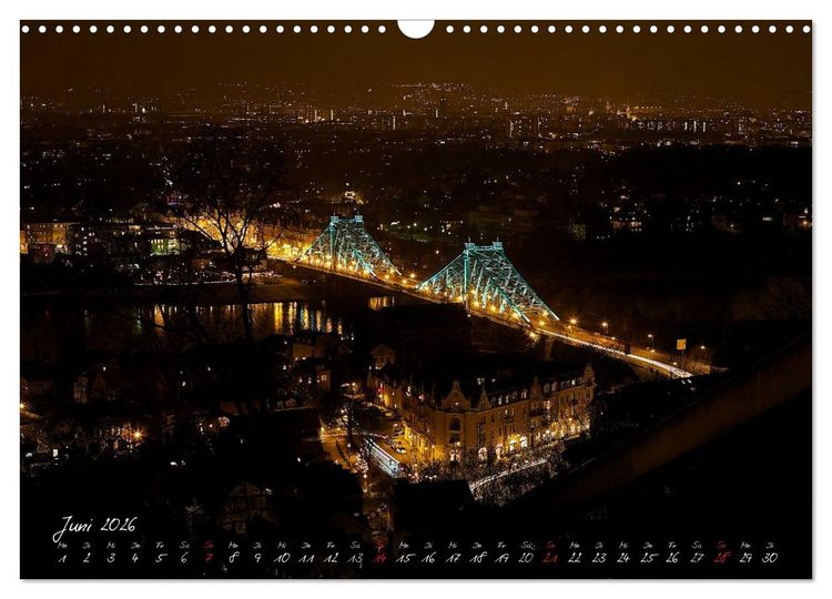 Produktbild: Nachts in Dresden (Wandkalender 2026 DIN A3 quer), CALVENDO Monatskalender