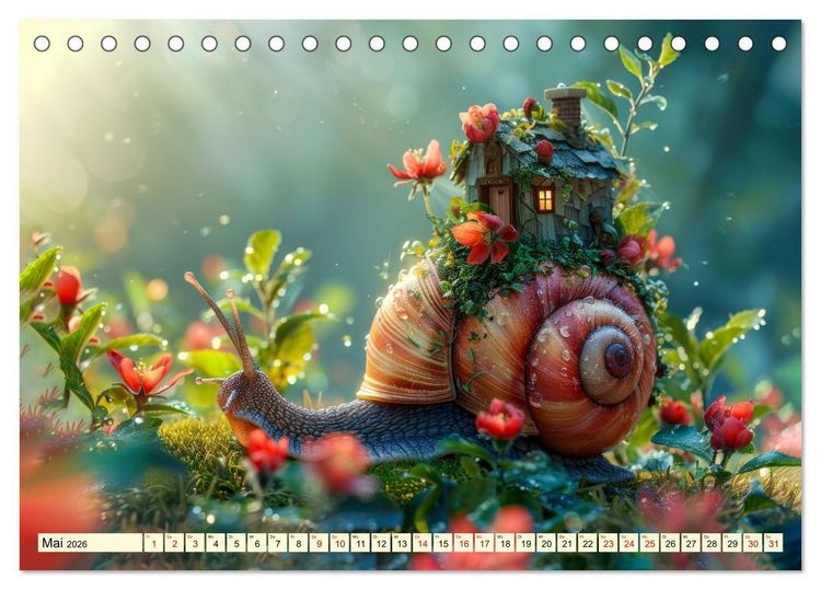 Produktbild: My home is my castle - flotte Schnecken unterwegs (Tischkalender 2026 DIN A5 quer), CALVENDO Monatskalender