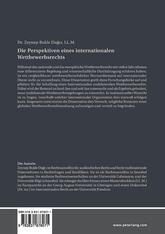 Produktbild: Die Perspektiven eines internationalen Wettbewerbsrechts