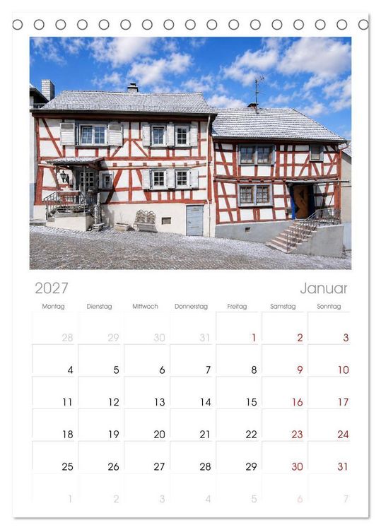 Produktbild: Tischplaner 2027 - Idstein und seine Fachwerkh&auml;user (A5 Tischkalender zum Aufstellen) CALVENDO