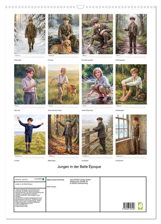 Produktbild: Jungen in der Belle &Eacute;poque (Wandkalender 2027 DIN A2 hoch), CALVENDO Monatskalender