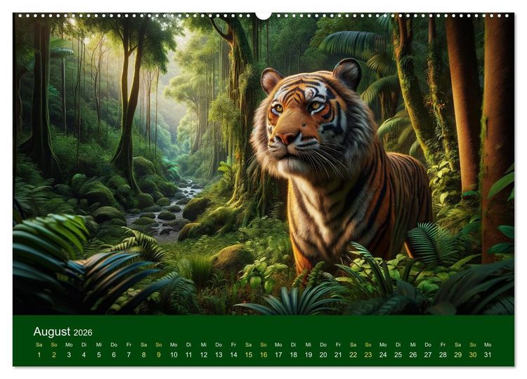 Produktbild: Majest&auml;tische Tiger (Wandkalender 2026 DIN A2 quer), CALVENDO Monatskalender