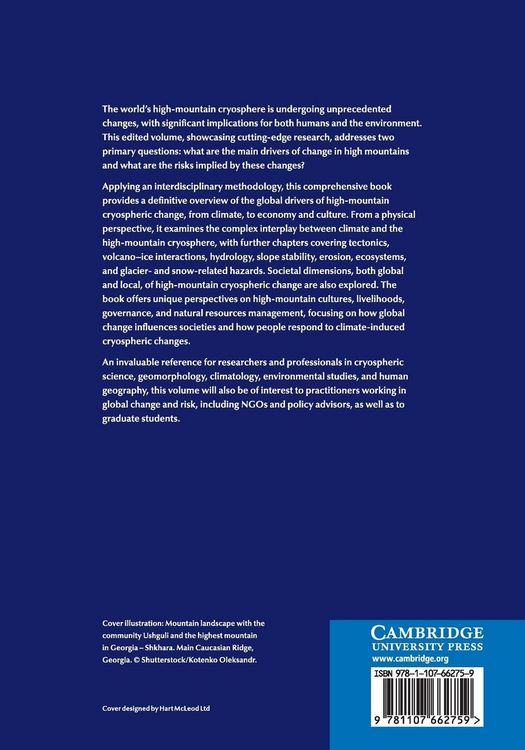 Produktbild: The High-Mountain Cryosphere