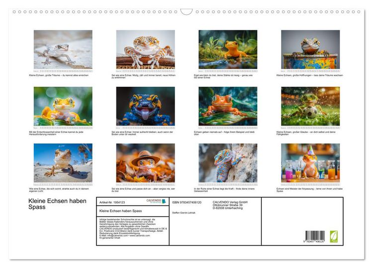 Produktbild: Kleine Echsen haben Spass (Wandkalender 2026 DIN A2 quer), CALVENDO Monatskalender
