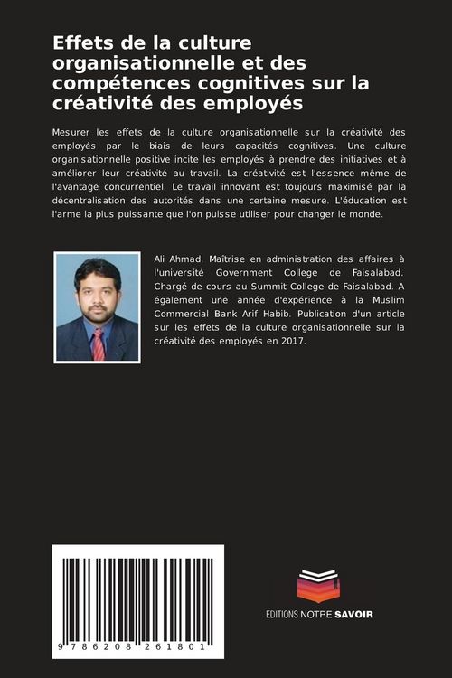 Produktbild: Effets de la culture organisationnelle et des comp&eacute;tences cognitives sur la cr&eacute;ativit&eacute; des employ&eacute;s