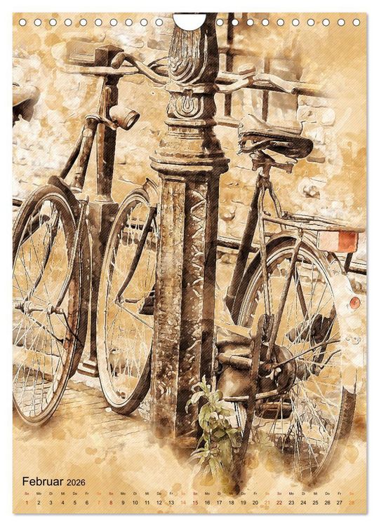 Produktbild: Fahrrad - Retro-Kalender (Wandkalender 2026 DIN A4 hoch), CALVENDO Monatskalender